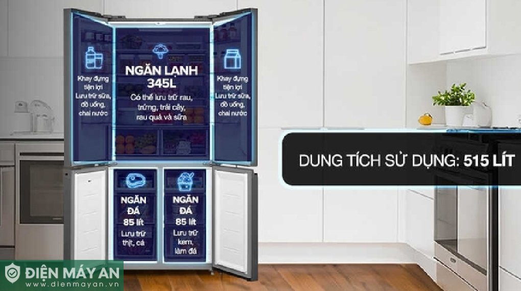 Tủ lạnh Toshiba Inverter 515 lít Multi Door GR-RF677WI-PMV(06)-MG